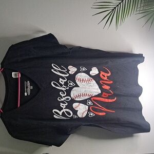 Baseball Nana Black Tee NWT Size XL PTP:23"